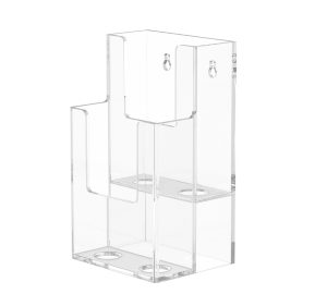 2-Tier 3.75" Trifold Brochure Holder – Countertop & Wall-Mount Display