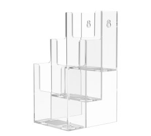 3-Tier 4" Brochure Holder – Countertop Display & Wall-Mount Display