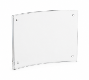 Clear Curved Sign Holder with Magnetic Face Plate – 11″ x 8.5″