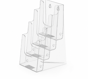 4-Tier 4" Brochure Holder – Countertop & Wall-Mount Display