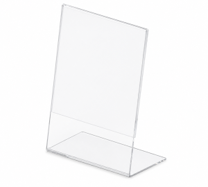 Slant Back Sign Holder – 5" × 7" Countertop Display