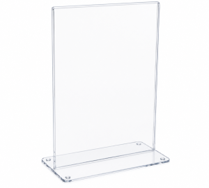 Top Loading Sign Holder with Flat Base – 8.5” × 11”