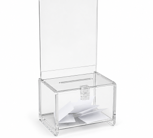 Mini Locking Coin or Ballot Box with Header - 5" x 7"