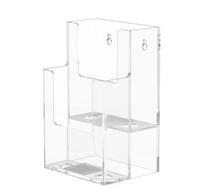 2-Tier 4" Trifold Brochure Holder – Countertop & Wall-Mount Display