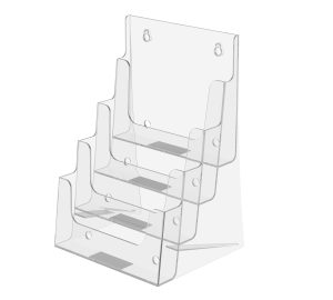 4-Tier 6" Brochure Holder – Countertop & Wall-Mount Display