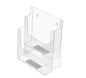 2-Tier 8.5" Brochure Holder with Removable Divider – Countertop & Wall Mount Display
