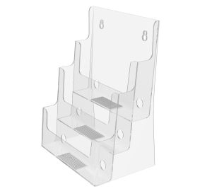 3-Tier 8.5" Brochure Holder with Removable Divider – Countertop & Wall Mount Display
