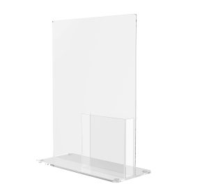 Double-Sided Sealed Sign Holder with Trifold Brochure Pocket – 8.5" × 11" Display