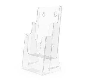 2-Tier 4" Brochure Holder – Countertop & Wall-Mount Display